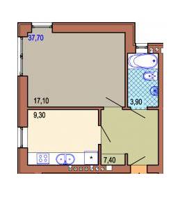 1-комнатная 40 м² в ЖК на ул. Корсунская, 4 от застройщика, Львов