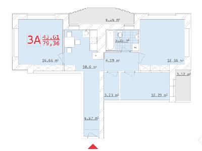 3-кімнатна 79.36 м² в ЖБК Новий дім на вул. Котлова від 13 500 грн/м², Харків