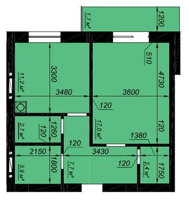 1-кімнатна 46.6 м² в ЖК на вул. Кравченко, 8 від забудовника, Львів