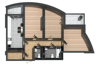 3-кімнатна 91.5 м² в ЖК на вул. Кримська, 107 від забудовника, Львів
