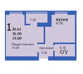 1-комнатная 38.64 м² в ЖК на ул. Людвига Заменгофа (Благоева), 1 от застройщика, Херсон