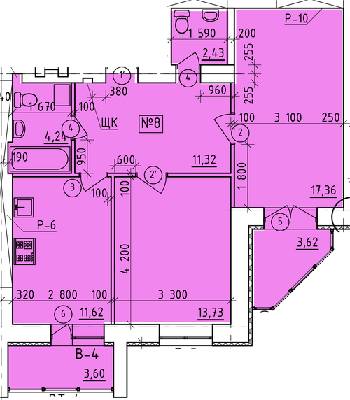 2-комнатная 67.92 м² в ЖК на ул. Монастырская, 11 от застройщика, Полтава