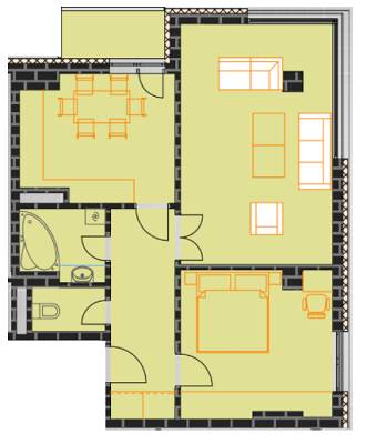 2-кімнатна 63.93 м² в ЖК на вул. Незалежності, 146А від 13 200 грн/м², Івано-Франківськ