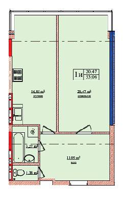 1-кімнатна 53.06 м² в ЖК на вул. Нововокзальна, 69-75 від 25 000 грн/м², Київ