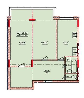 2-кімнатна 79.65 м² в ЖК на вул. Нововокзальна, 69-75 від 25 000 грн/м², Київ