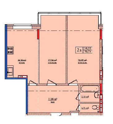 2-кімнатна 70.73 м² в ЖК на вул. Нововокзальна, 69-75 від 25 000 грн/м², Київ