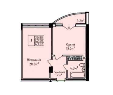 1-кімнатна 43.62 м² в ЖК на вул. Олекси Довбуша від 18 350 грн/м², м. Трускавець