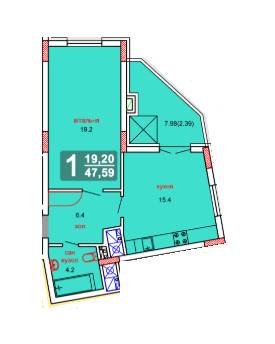 1-кімнатна 47.59 м² в ЖК на вул. Перфецького, 2 від 17 030 грн/м², Львів