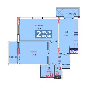 2-комнатная 63.58 м² в ЖК на ул. Перфецкого, 2 от 17 600 грн/м², Львов