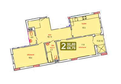 2-комнатная 68.78 м² в ЖК на ул. Перфецкого, 2 от 17 600 грн/м², Львов