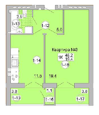 1-комнатная 48.2 м² в ЖК на вул. Проектована-Тролейбусна от застройщика, с. Сокольники