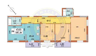 3-комнатная 105.14 м² в ЖК на ул. Просвещения, 14 от 21 945 грн/м², Киев