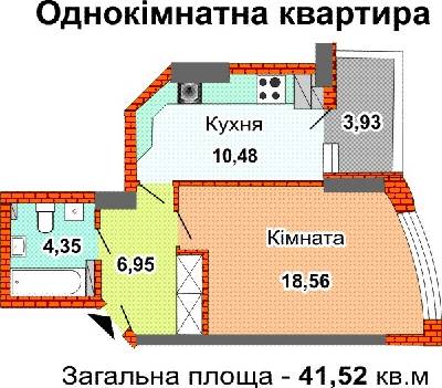 1-кімнатна 41.52 м² в ЖК на вул. Ревуцького, 7В від забудовника, Київ