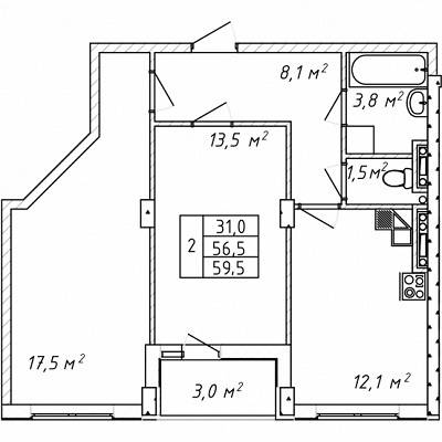 2-кімнатна 59.5 м² в ЖК на вул. Святослава Ріхтера (Щорса), 148/2 від 18 180 грн/м², Одеса