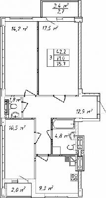 3-кімнатна 75.7 м² в ЖК на вул. Святослава Ріхтера (Щорса), 148/2 від 18 870 грн/м², Одеса