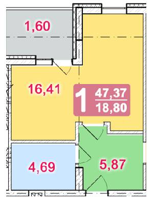 1-кімнатна 47.37 м² в ЖК на вул. Уляни Кравченко, 13 від забудовника, Львів