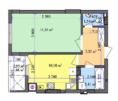 1-комнатная 38.26 м² в ЖК на ул. Хлебная, 4 от застройщика, Львов