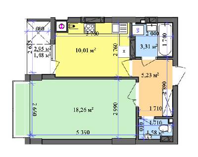 1-комнатная 39.91 м² в ЖК на ул. Хлебная, 4 от застройщика, Львов