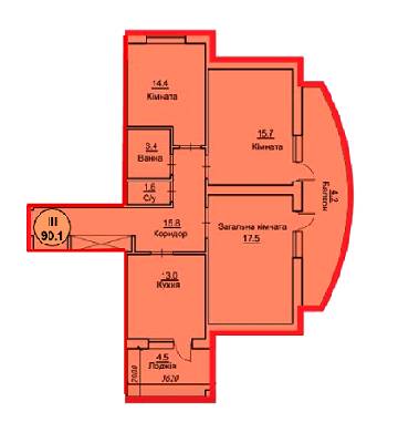 3-комнатная 90.1 м² в ЖК на вул. Чорновола, 22, 22А от 10 490 грн/м², г. Городок