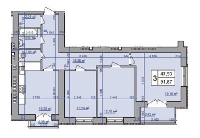 3-кімнатна 91.87 м² в ЖК на вул. Шевченко, 52 від 19 650 грн/м², Івано-Франківськ