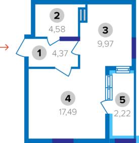 1-кімнатна 38.63 м² в ЖК НАШ будинок від забудовника, Київ