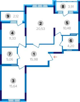 3-кімнатна 89.25 м² в ЖК НАШ будинок від забудовника, Київ