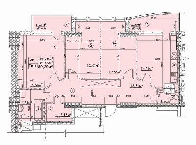 3-комнатная 89.2 м² в ЖК Новодарницкий от застройщика, Киев