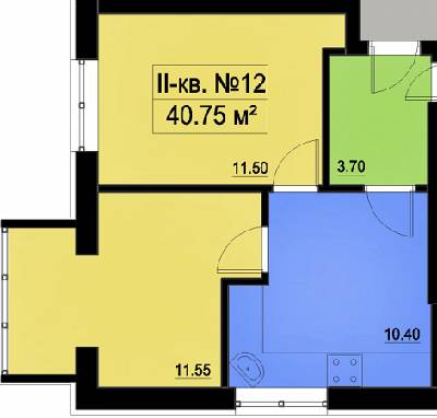 2-кімнатна 40.75 м² в ЖК на ул. Мечникова, 116 від забудовника, м. Ірпінь