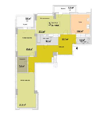 3-кімнатна 149.8 м² в ЖК Новопечерські Липки від 65 090 грн/м², Київ