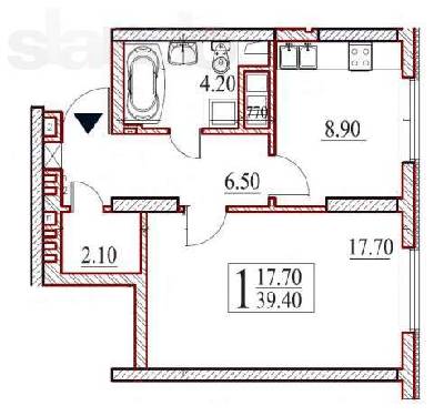 1-кімнатна 39.4 м² в ЖК Оболонь Тауер від 28 000 грн/м², Київ