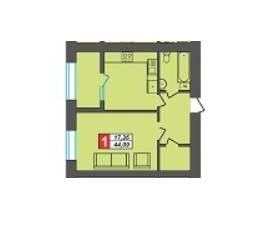 1-комнатная 44.99 м² в ЖК Олимпийский 2 от 9 800 грн/м², Хмельницкий