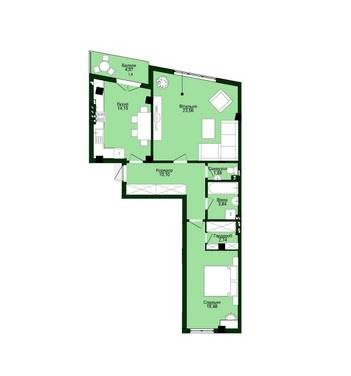 2-кімнатна 76.12 м² в ЖК Оселя Сервіс від 26 300 грн/м², Львів