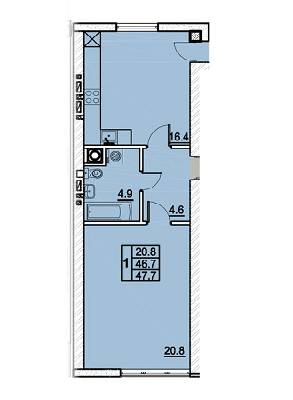 1-комнатная 47.7 м² в ЖК Панорамный от 25 000 грн/м², Львов