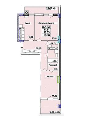 2-кімнатна 68.36 м² в ЖК Парк Авеню від 25 200 грн/м², Львів