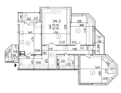 3-комнатная 113.75 м² в ЖК Паркова вежа от 26 570 грн/м², Киев