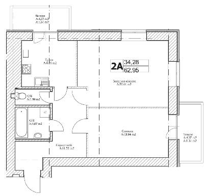 2-комнатная 62.95 м² в ЖК Паркова Оселя от 14 500 грн/м², г. Буча