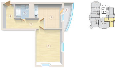 1-комнатная 54.2 м² в ЖК Парковый от застройщика, Киев