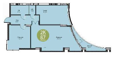 2-кімнатна 87 м² в ЖК Parus від 27 700 грн/м², Івано-Франківськ