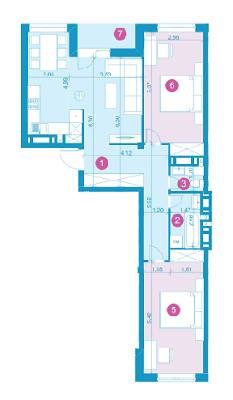 2-комнатная 78.7 м² в ЖК Парус Life от застройщика, Львов