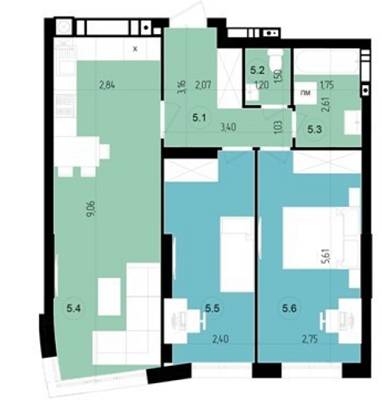 2-кімнатна 65.7 м² в ЖК Парус Riverside від 26 050 грн/м², Ужгород