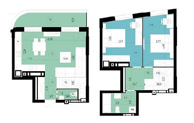 Дворівнева 82.5 м² в ЖК Парус Riverside від 21 250 грн/м², Ужгород