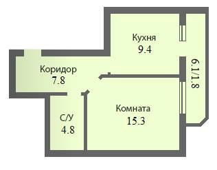1-кімнатна 39.24 м² в ЖК Петропавлівська Мрія від 14 400 грн/м², с. Петропавлівська Борщагівка