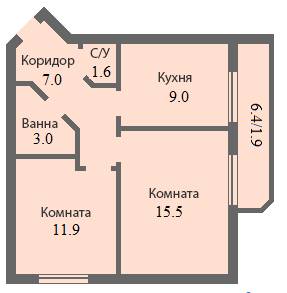 2-комнатная 50.66 м² в ЖК Петропавловская Мечта от 14 400 грн/м², с. Петропавловская Борщаговка