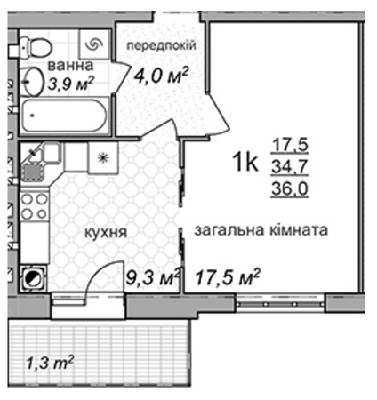 1-кімнатна 36 м² в ЖК по просп. Червоної Калини, 24 від забудовника, Львів