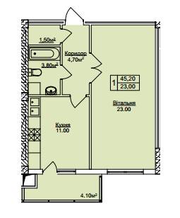 1-комнатная 45.2 м² в ЖК Погулянка от 17 650 грн/м², Львов