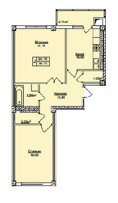 2-комнатная 64.7 м² в ЖК Погулянка от 18 900 грн/м², Львов