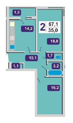 2-кімнатна 67.1 м² в ЖК Під Голоском, 17В від забудовника, Львів