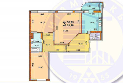 3-комнатная 101.1 м² в ЖК Позняки-4А от застройщика, Киев