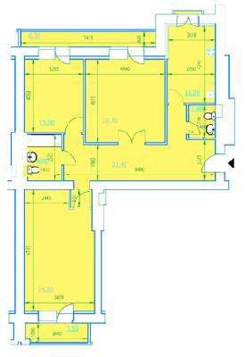 3-кімнатна 104.4 м² в ЖК Полтавський шлях 144 від 13 500 грн/м², Харків