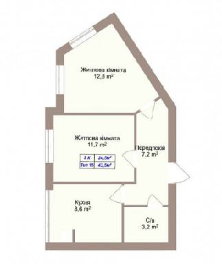 2-кімнатна 43.5 м² в ЖК Празький квартал 2 від 13 000 грн/м², с. Петропавлівська Борщагівка